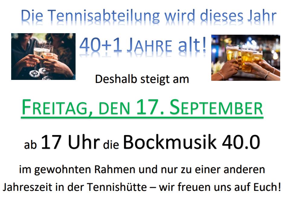Tennis-Bockmusik 40.0