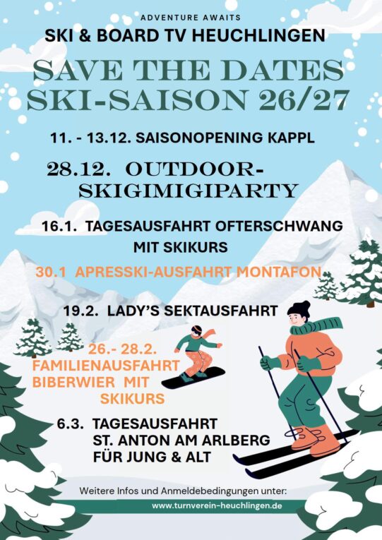 Save the Dates Ski-Saison 26/27